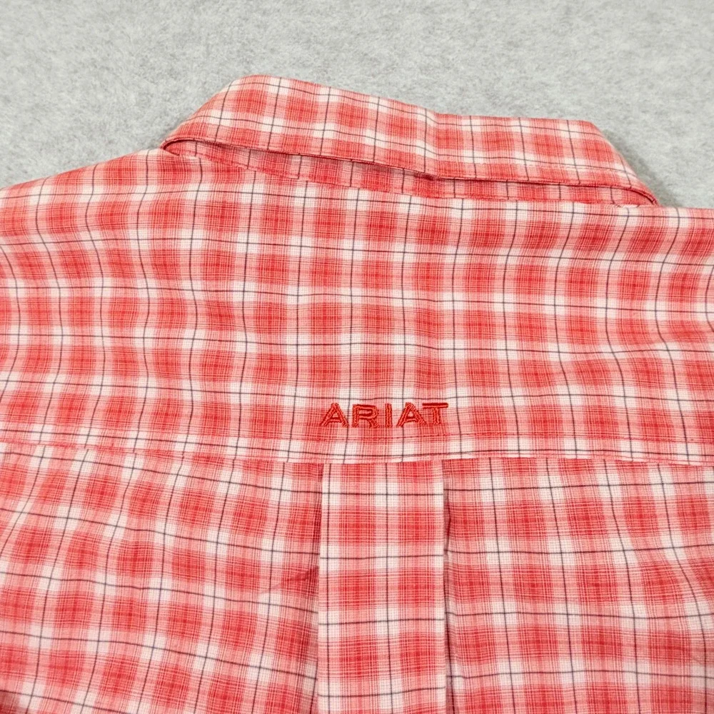 Ariat Pro Teddy Shirt Mens Medium Red Plaid Stretch LS Button Down‎
